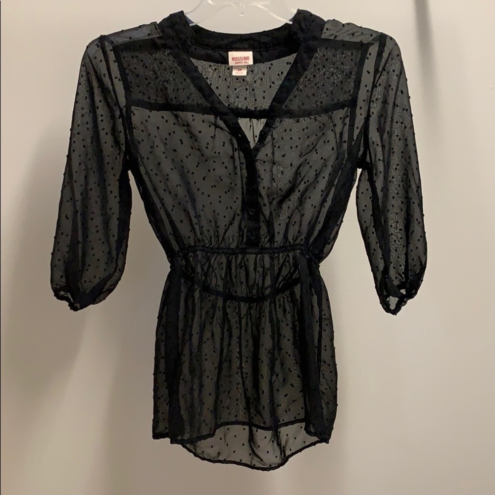 Small Black Sheer Top